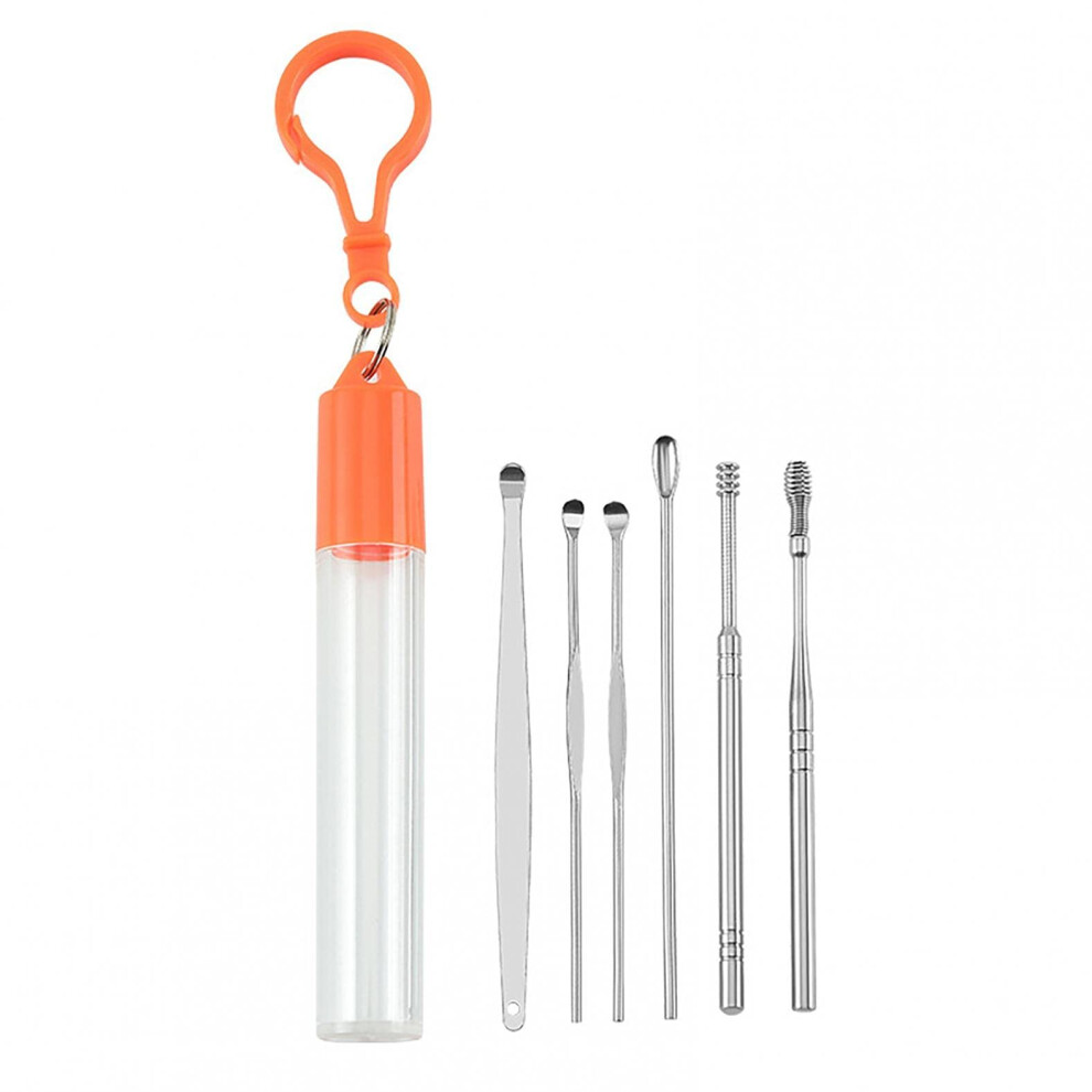 Ear Wax Removal Kit 6in1 Stainless Steel Ear Cleaning Tool Set with Case for Safe Ear Care