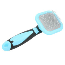 Pet Grooming Comb with Rotating Stainless Steel Needles for Gentle Cat Dog Hair Removal, Blue