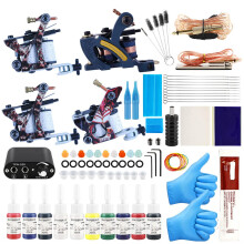 Tattoo Machine Kit for Beginners with Grip Power Supply Foot Pedal Inks Needles and Accessories
