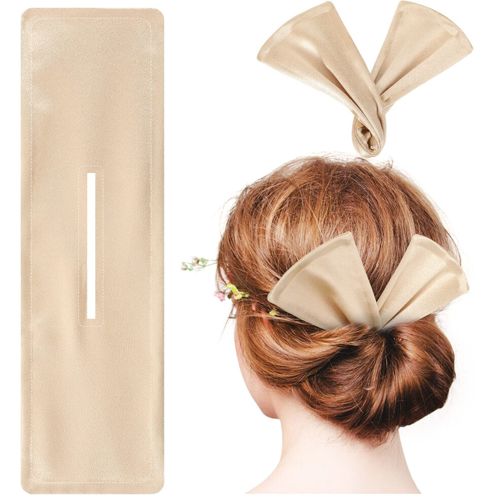 Unisex Gold Hair Bun Maker Twist Wire Shaper With Large Elastic Band For Quick Styling And Secure Hold, Light