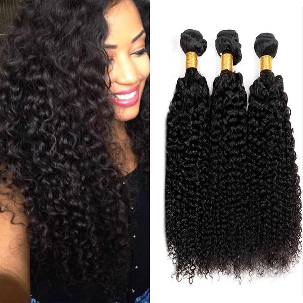 Unisex Brazilian Kinky Curly Hair Bundles 3Pcs 26 28 30 Inch Jerry Curl Virgin Human Hair Weave Wet And Wavy