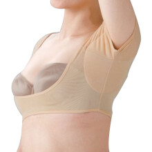 Underarm Sweat Pads for Women Reusable Washable Vest Liner Keeps Clothing Dry Breathable Beige Medium