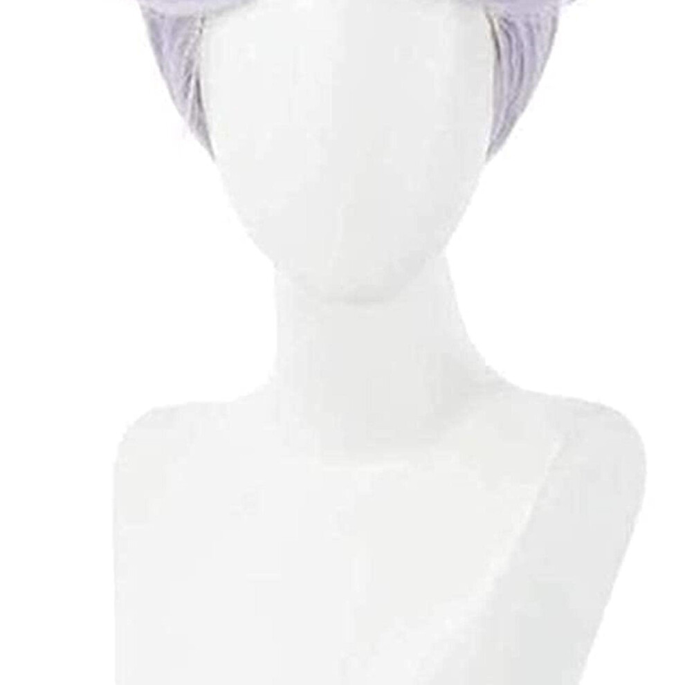 Unisex Purple Gojo Satoru Cosplay Wig Short Fluffy Light Anime Wig Heat Resistant Synthetic Fiber