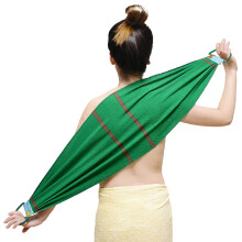 Exfoliating Back Scrubber with Wide Handle for Shower, Body Towel for Deep Skin Cleansing, Green