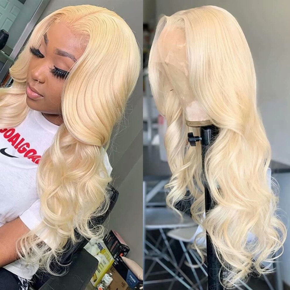 Blonde Lace Front Wig Human Hair 613 Brazilian Body Wave 24 Inch HD Transparent Lace Frontal