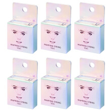 PreInked Eyebrow Mapping String for Microblading with White Ink, 10M, 6 Pack, Crisp Lines