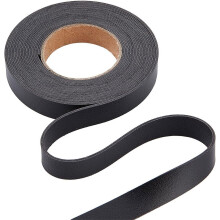 Schwarze Lederschnur, 200 cm lang, doppelseitig, 1,27 cm flach, Litschi-Optik, 1,7 mm PU-Lederkordel für DIY-Bastelarbeiten, Armbänder und