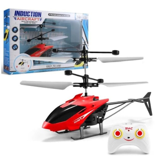 Hélicoptère télécommandé, jouet hélicoptère RC 2 canaux rouge