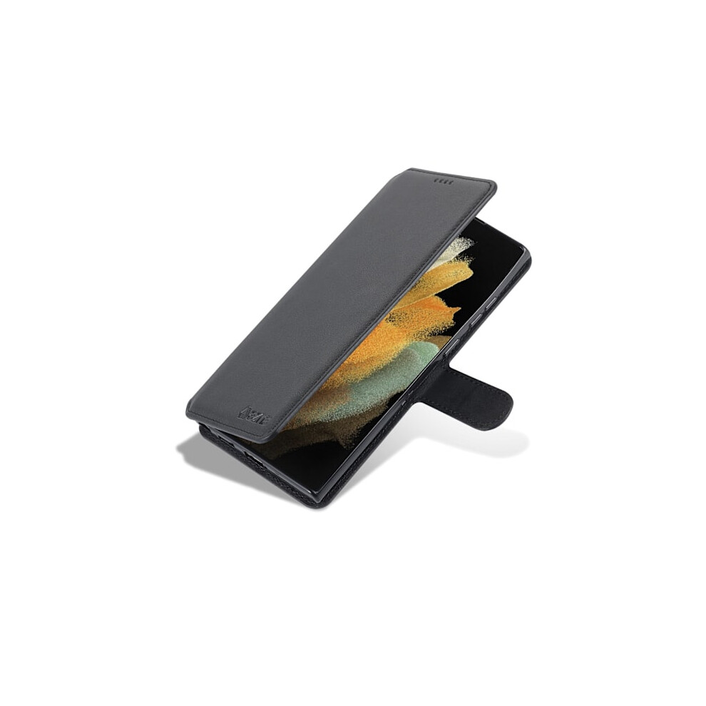 Compatible With Samsung Galaxy S23 Ultra - Stylish Wallet Case Black 9322103777445