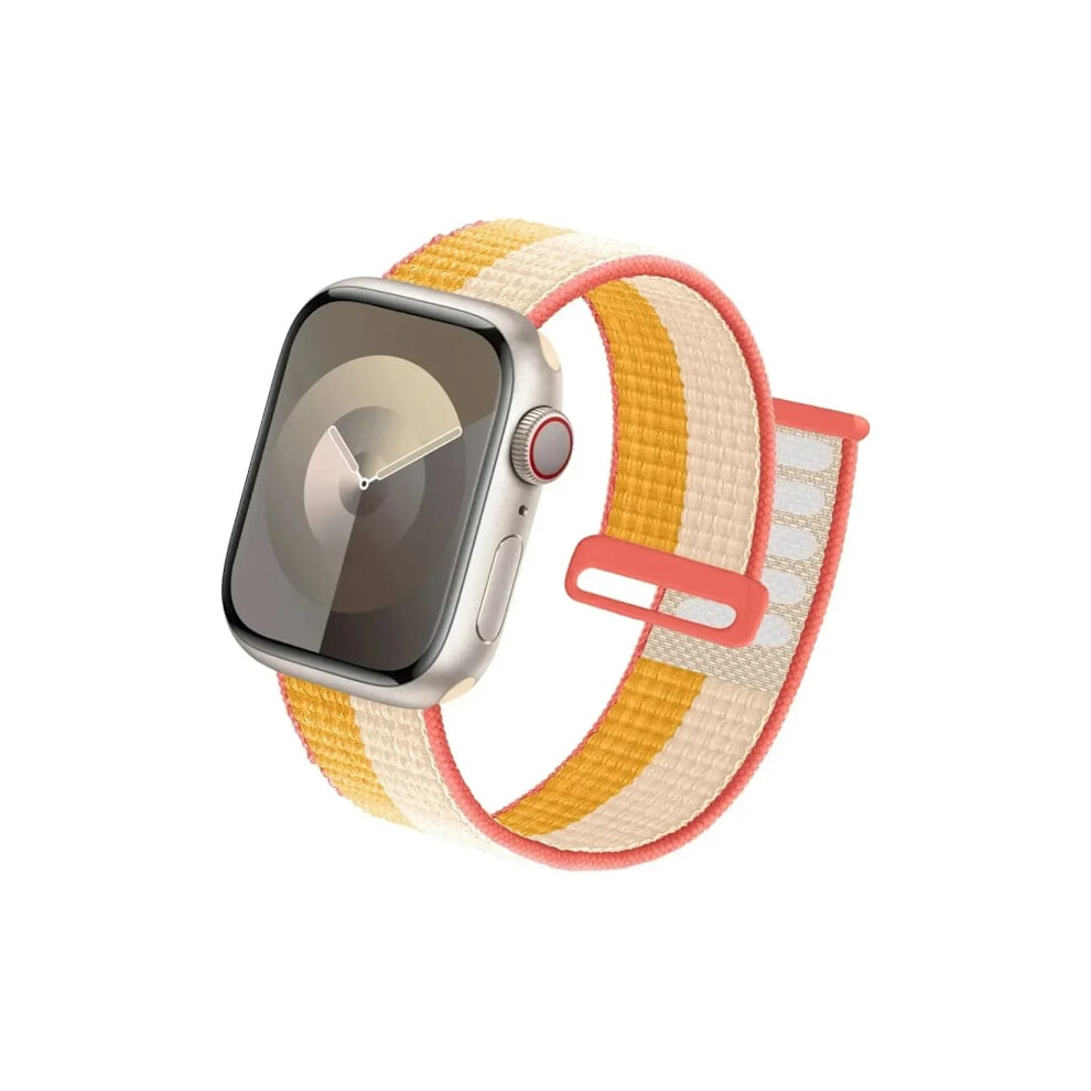 Nylon Loop Bracelet Compatible With Apple Watch 49Mm Ultra2, 40-46Mm, For Iwatch Series 10 9 8 Se 7 6 5 4, Maize White 9322103777629