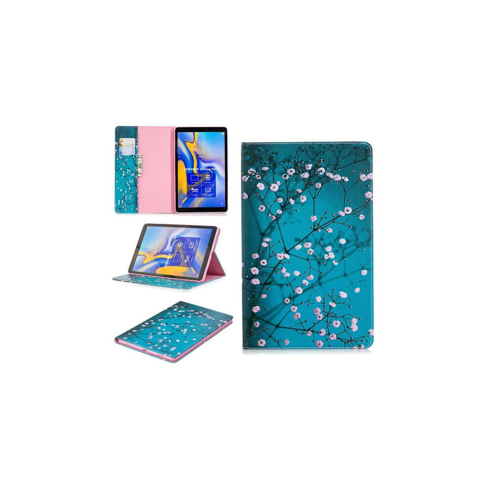 Compatible With Samsung Galaxy Tab A 10.5 Patterned Leather Flip Case - Tree With Flowers Multicolor 9322103777650