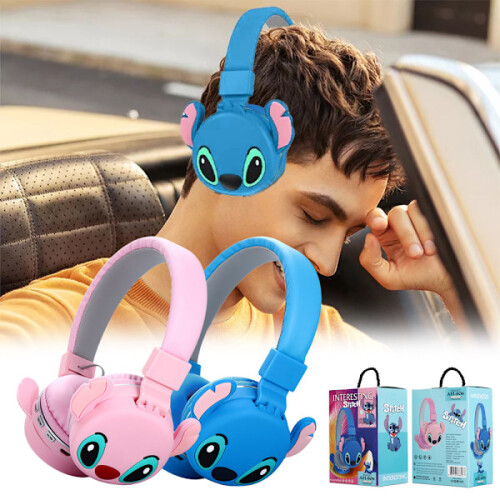 Ασύρματα ακουστικά Lilo & Stitch για παιδιά με Bluetooth, μαλακά μαξιλαράκια αυτιών, μπλε 2