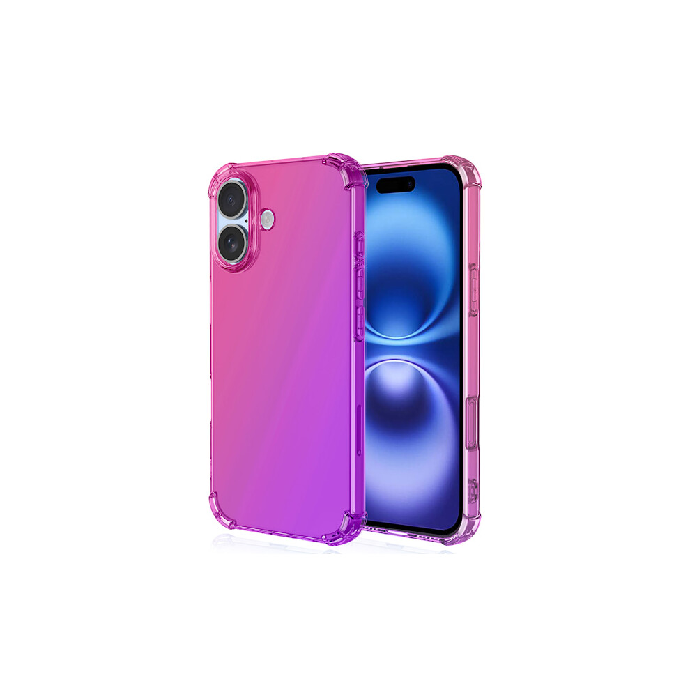 Compatible With Iphone 16 Plus - Stylish Protective Gradient Silicone Case Pink/Purple 9322103777605