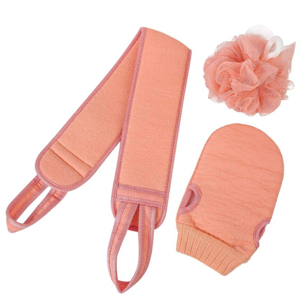 Exfoliating Bath Towel and Body Scrubber Set for Deep Exfoliation and Back Scrub Dead Skin Removal