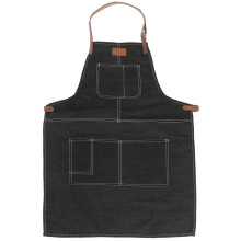 Strapazierfähige Baumwollschürze für die Küchenarbeit mit großen Taschen und bequemen, verstellbaren Trägern, atmungsaktivem, weichem und