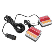Magnetic LED Trailer Towing Light Kit, IP68 Waterproof Submersible Multi-Purpose Lights With 24ft Cable And 7 Pin Plug For Trailers Boats RVs DOT