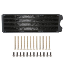 Aluminium computer CPU vandkøling varmeveksler radiator højtydende kobberkerne med G1/4 port til pc-komponenter 12 rør design, understøtter