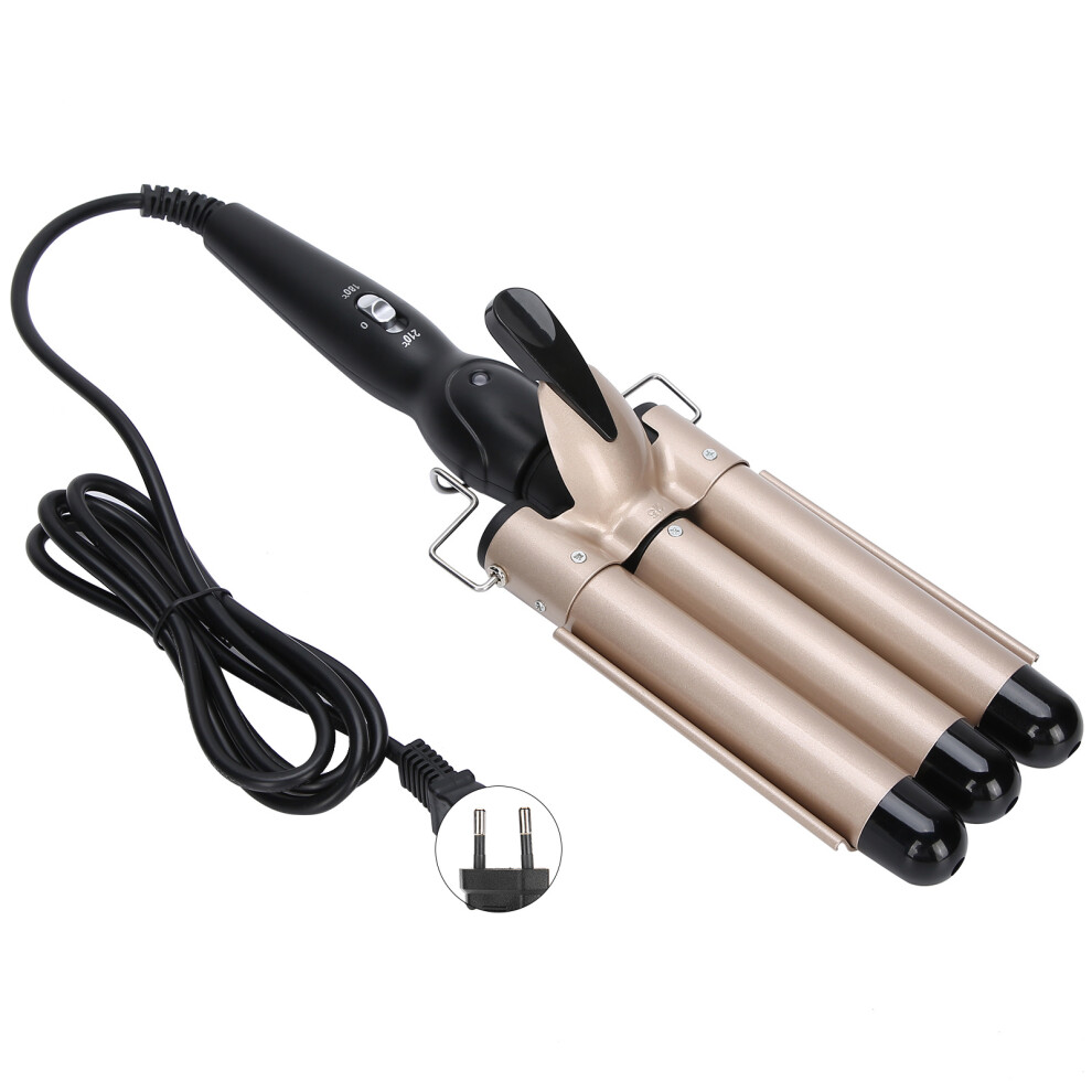 Triple Barrel Curling Iron With Ceramic Tourmaline, LCD Temperature Display And Dual Voltage For Natural Looking Curls That Work On All Hair Types