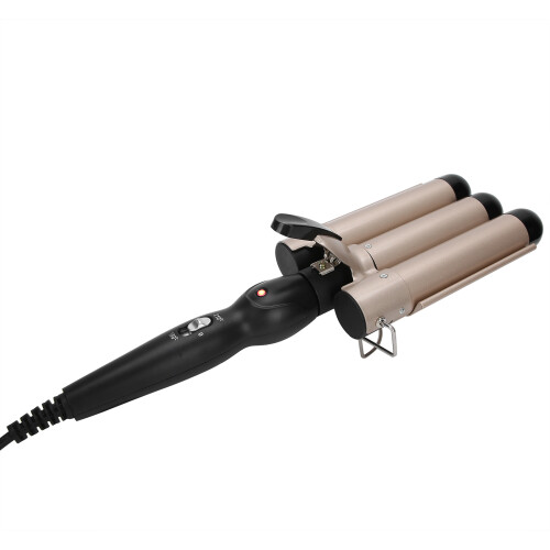 Τριπλό βαρέλι Waver για styling μαλλιών, βαθύ waver παραλίας με κεραμική διπλή τάση και 1