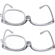 2 Óculos de Maquiagem com Aumento para Olhos, Óculos de Leitura Cosméticos Femininos com Lentes Dobráveis e Articuladas