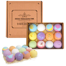 12 Pack Bath Bombs Gift Set with Essential Oils, Organic SpaStyle Fizzies for Relaxation and Soft Skin