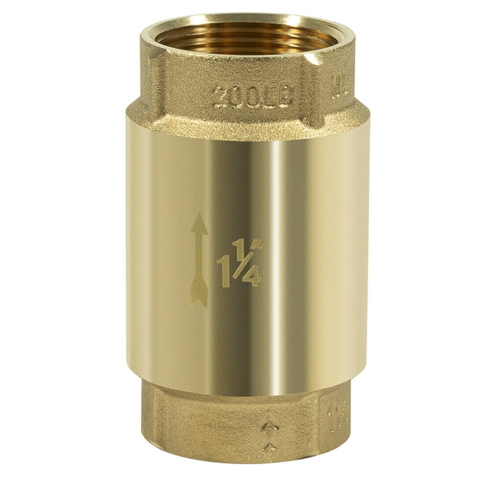 1-1/4\" Npt Brass Check Valve Female Pipe Thread Fpt Fl Ow Well Pump 200 Psi 180 9173940096554