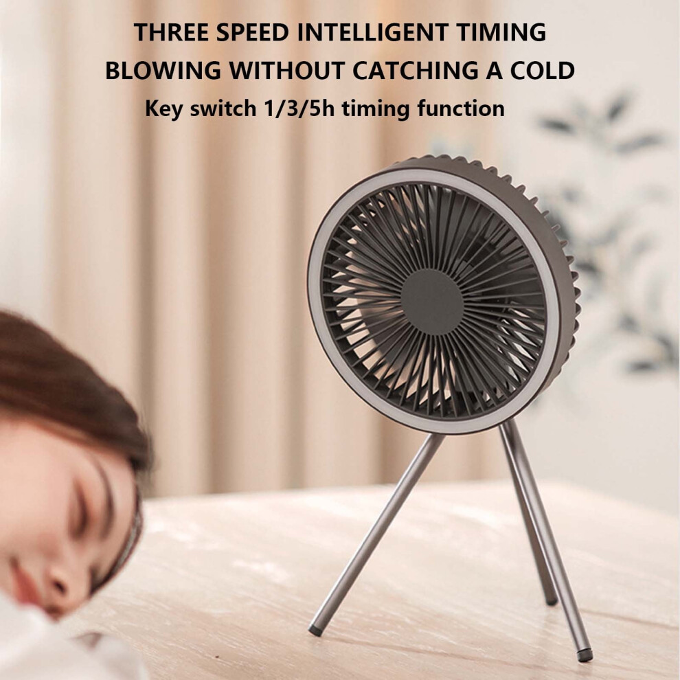 Ozmmyan Outdoor Tripod Fan Multifunctional Camping Office Desktop Night Light Fan Travel Fan Savings 9173940096721