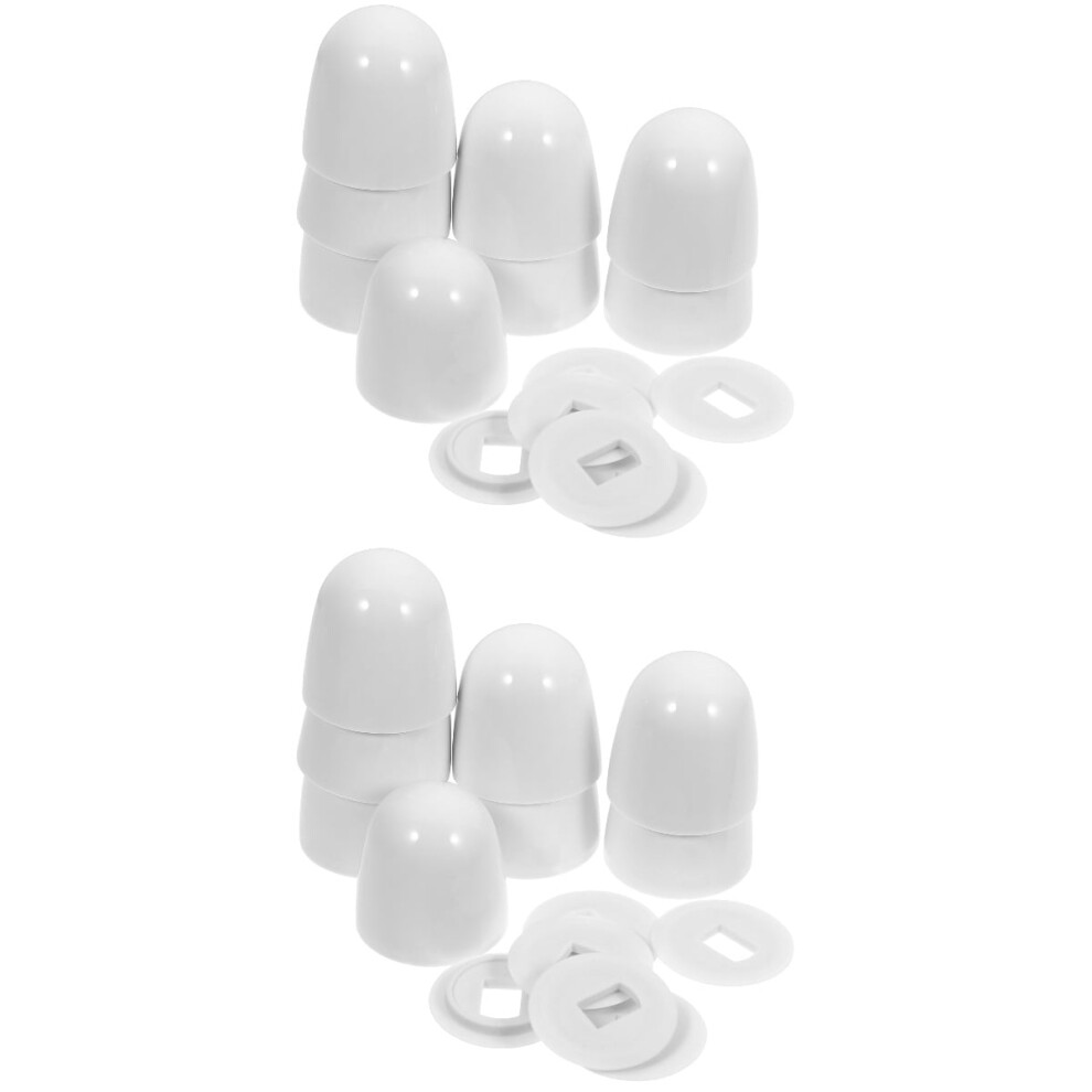 16 Pcs Screw Decorative Cover Toilet Bowl Covers Caps Bolt Tall Push-On Plastic 9173940096646