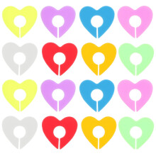 Eease 16pcs Silicone Heart Wine Glass Drink Charms Tags for Party Bar Markers