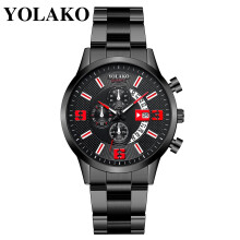 EQWLJWE Heren Casual Mode Quartz Horloge met Roestvrijstalen Band Analoog Horloge Herenhorloges Vakantie Uitverkoop