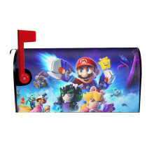 Magnetische brievenbushoes met Super Mario cartoonprint, 25,5 x 21 inch, stofwerende bescherming voor de winter en kerst, geschikt voor standaard