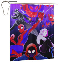 Perdea de duș impermeabilă Into The Spider-Verse, set de perdele de duș decorative pentru baie cu cârlige, 60x72inch