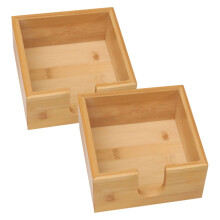 Taschentuchbox, Wohnzimmerboxen, Papierhandtuchbehälter, Bambusbox, quadratische Büroserviette, 2 Stück
