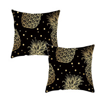 Xubond Black Pillow Cover Bronzing Flowers and leaves Throw Case Pillow Case Multi-color Fabric