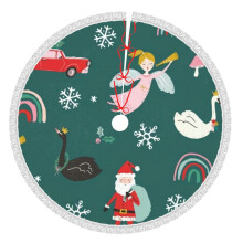 Vrolijk Kerstmis Kerstboomrok 91 cm, Winterse Feestboommat, Kerstboomrok voor Rustieke Kerstversiering