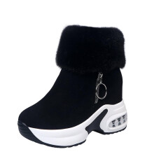 OAVQHLG3B Snowboots voor dames, nieuwe winterlaarzen met korte schacht en fluwelen zool om warm te blijven, katoenen laarzen en snowboots