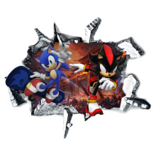 Adesivos do jogo Sonic para parede de fundo de quarto infantil com desenho animado.