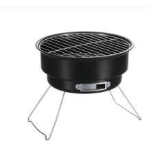 Barbecue portable rond Uclet, barbecue d'extérieur en acier inoxydable, four à glace pliable