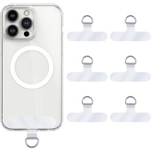 Șnur de telefon cu patch pad, 6 buc conector universal pentru curea de telefon cu inel metalic pentru siguranța telefoanelor mobile