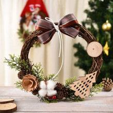 Coroană rotundă de 12 inch, decorațiuni de Crăciun, coroane, decorațiuni pentru ferestre, decorațiuni pentru uși, decorațiuni de Crăciun din
