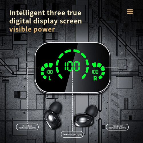 Ασύρματα ακουστικά EQWLJWE, Bluetooth 5.3, Καθηλωτικός ήχος, Βαθιά μπάσα, IPX5 Αδιάβροχο, 2