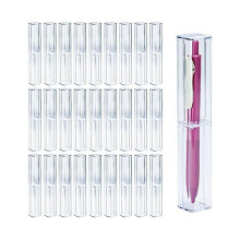 25 de bucăți de creion acrilic transparent, cutie cadou reutilizabilă pentru pixuri, recipient gol din plastic pentru depozitarea creionului, set