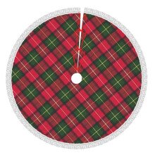 Kerst geruite kerstboomrok van 122 cm, winterse kerstboommat, kerstboomrok voor rustieke kerstversieringen