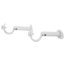Soporte ajustable para barra de cortina Urbanest, 1 1/8"-1 1/4", blanco brillante, juego de 2