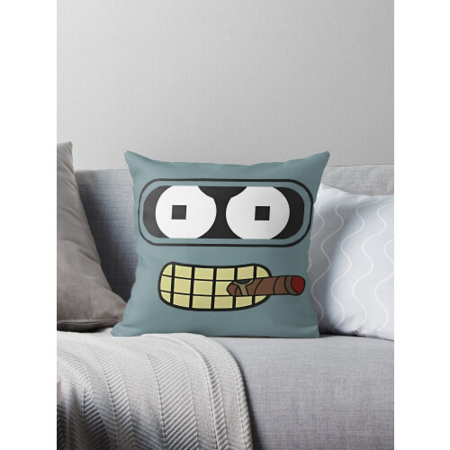 Capa de almofada decorativa Bender Futurama NOVA, 45x45 cm (18x18 polegadas)