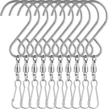 Windspiel mit S-förmigen Haken, Hängelampenhaken, Edelstahl-Spinner, Laternen, Metall, 10 Stück