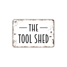 (Aluminiu metalic) Plăcuță metalică The Tool Shed, Plăcuță metalică de perete modernă și contemporană, Dimensiune: 40x30 cm