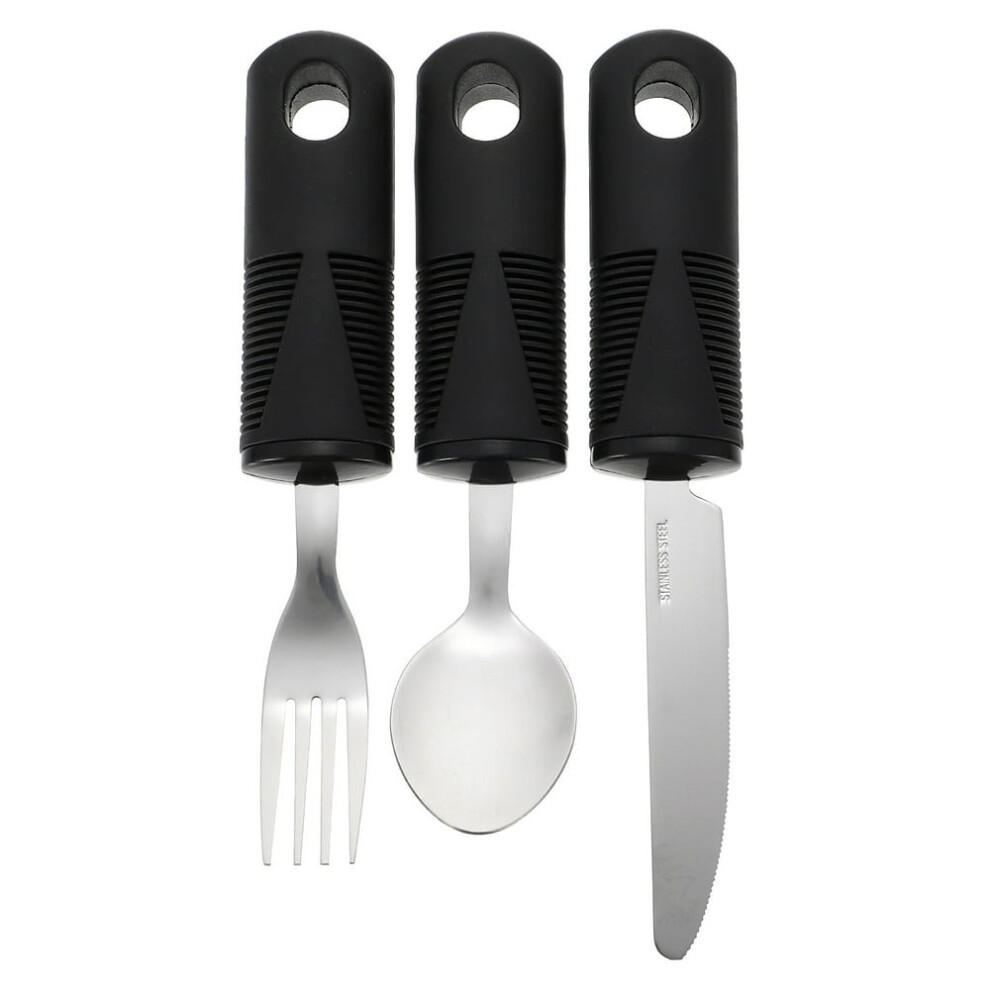 JUNWELL Utensils Adaptive Silverwarespoon Weighted Eating Fork Cutlery Disabled Adapted Feeding Travelspoons Tremors Parkinsons
