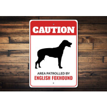 Angielski znak Foxhound Uwaga Znak psa Właściciel Foxhound Znaki rasy psa Prezenty Foxhound Miłośnik Foxhound Brama Znak psa Metalowy znak psa