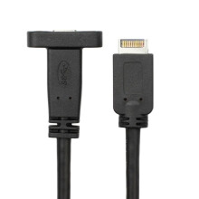 Alaplap bővítőkábel USB3.1 előlapi fejléc E típusú apa - USB-C típusú C típusú anya számítógép csatlakozóhoz, 50 cm